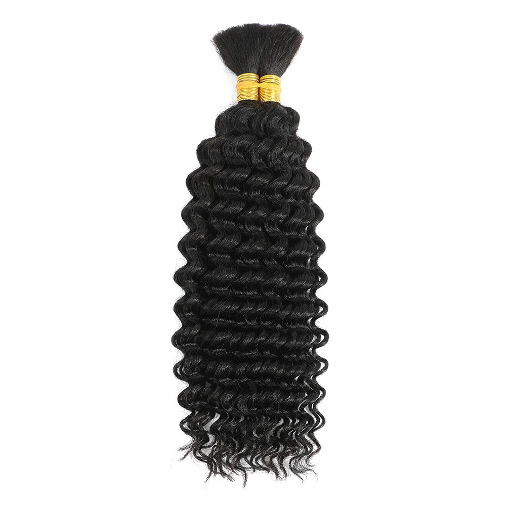 Human Braiding Hair Deep Wave Human Hair Curly Hair Wig Boho Braids 100g Deep Wave Human Hair