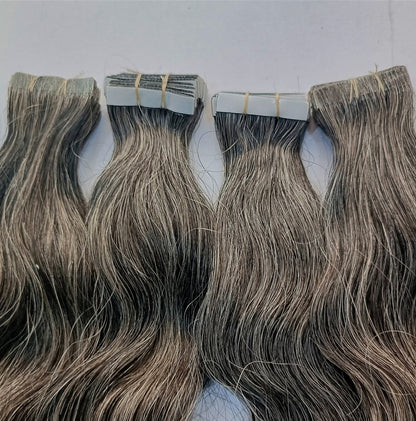 RAW Sɪʟᴠᴇʀ Natural Wavy Tᴀᴘᴇ-ⵊɴ Exᴛᴇɴsɪᴏɴs