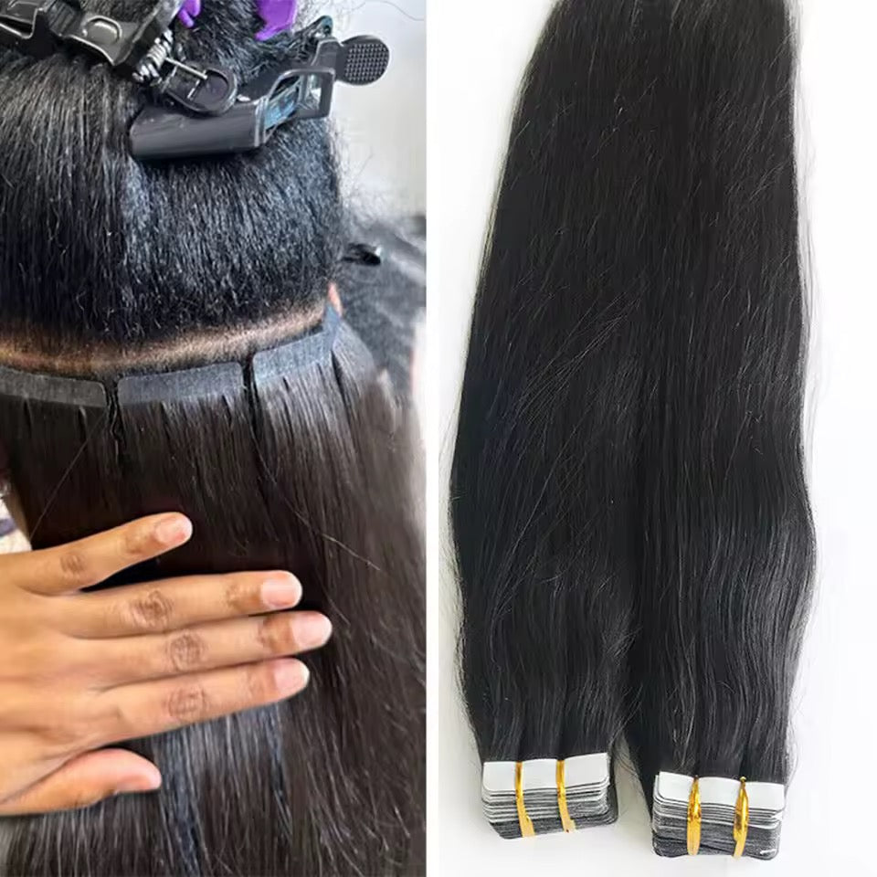 Tᴀᴘᴇ-ⵊɴ Extensions- Textured Royalty Straight