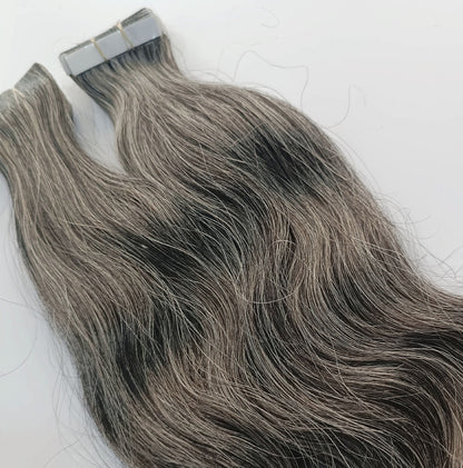 RAW Sɪʟᴠᴇʀ Natural Wavy Tᴀᴘᴇ-ⵊɴ Exᴛᴇɴsɪᴏɴs