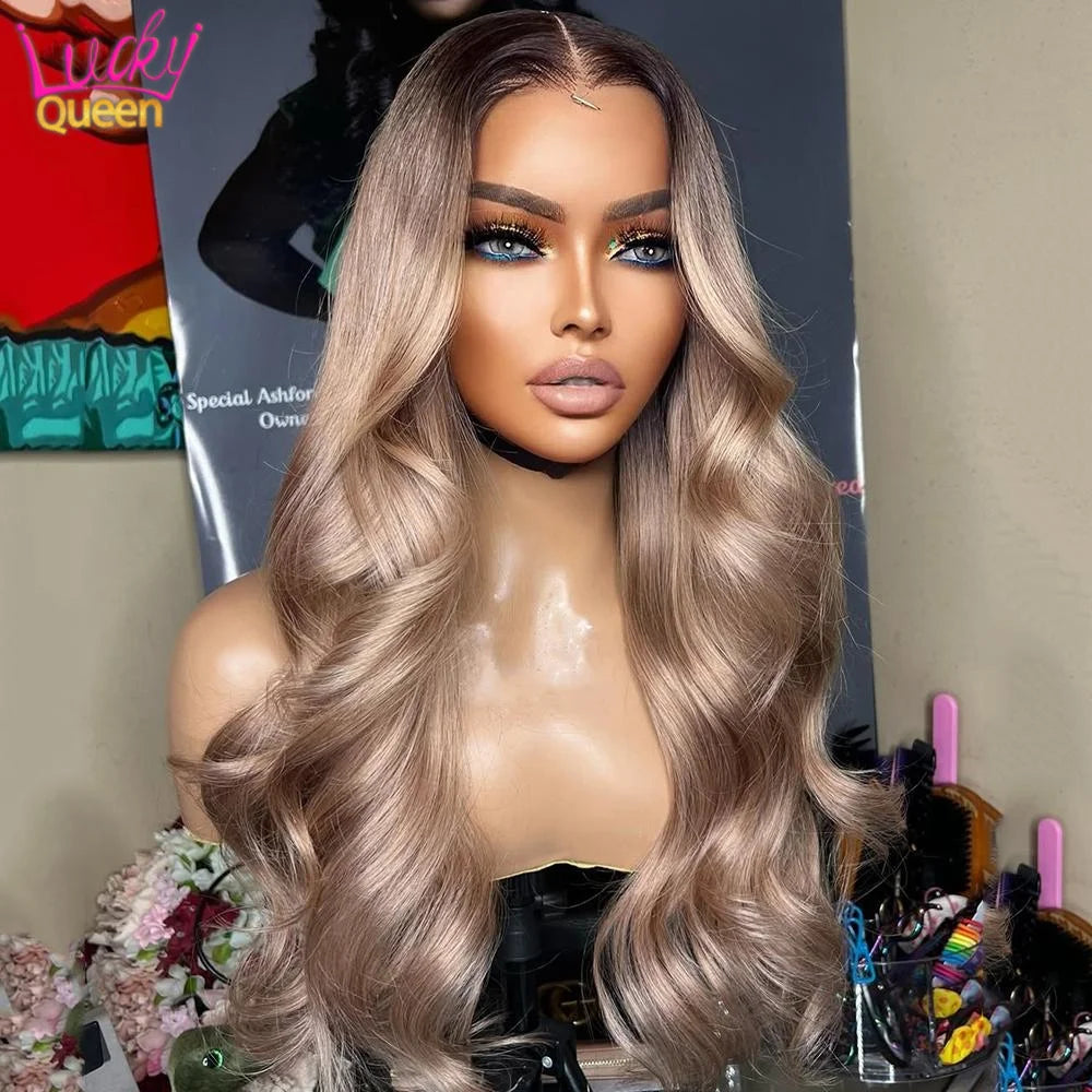 Ash Blonde Lace Front Wig Human Hair Wig Real Hair Wigs Preplucked Ash Blonde 5X5 Lace Closure Human Hair Wig for Women
