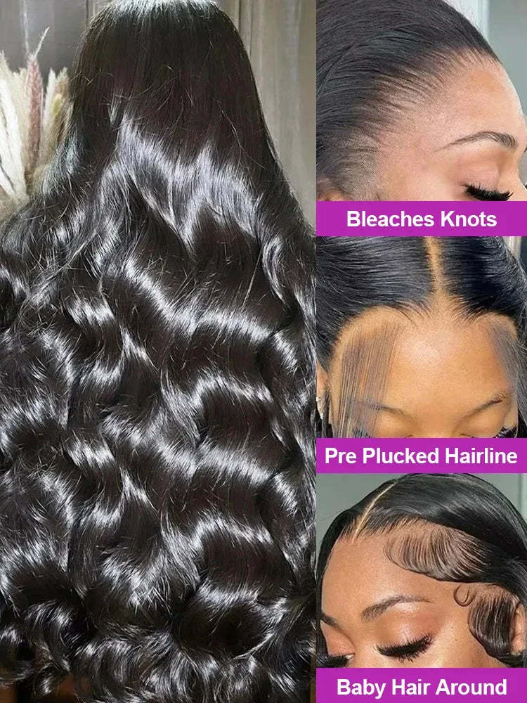 Bellmazi 30 40 Inch Body Wave 13x6 HD Lace Front Wigs Human Hair Water Wave 13x4 Transparent Lace Frontal Wig Brazilian For Women