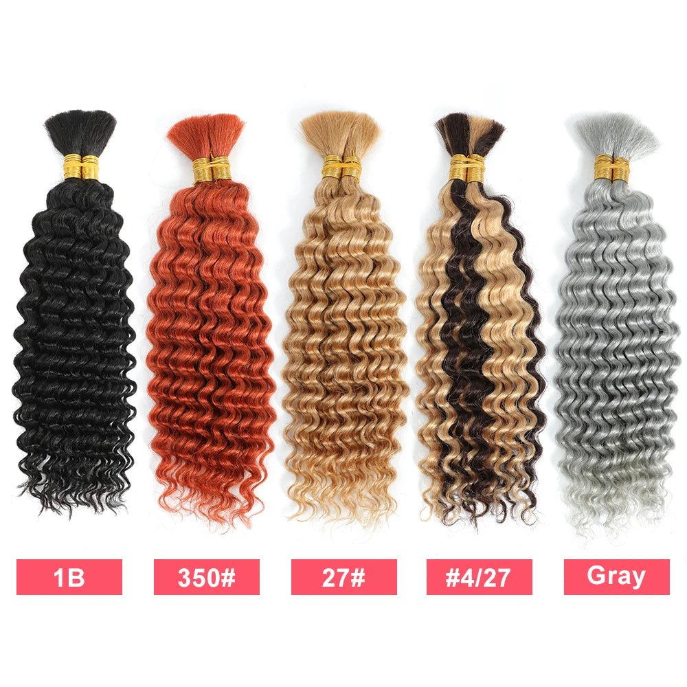 Human Braiding Hair Deep Wave Human Hair Curly Hair Wig Boho Braids 100g Deep Wave Human Hair