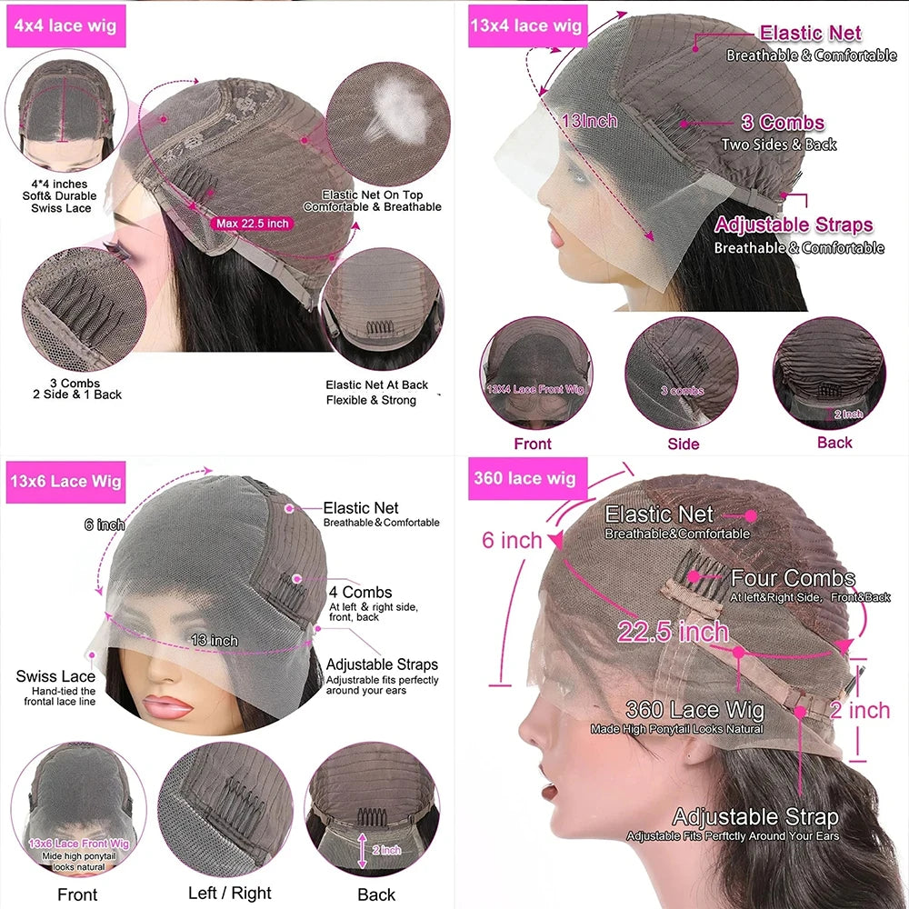 Lace Front Wig Human Hair Body Wave 360 Body Wave HD Lace Frontal wig Human Hair 360 Full Lace Wig Human Hair Pre Plucked